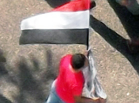 Man with Egyptian flag