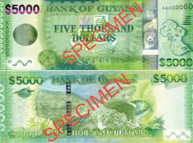 Guyana's new banknotes (Guyana Central bank website)