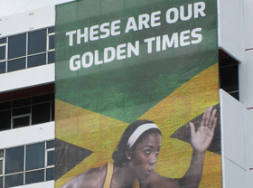 Kingston billboard reads "These are our golden times"