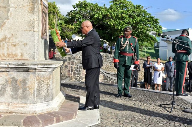 wreath laying in St Kitts