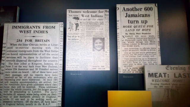 British newspapers at the time of the Windrush arrival [photo: Debbie Ransome]
