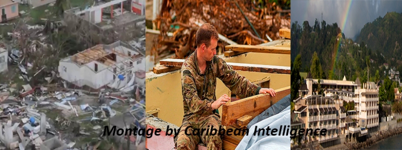 hurricane damage, repairs in BVI, Dominica photos: British armed forces