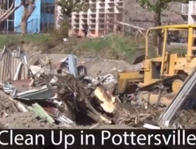From PM Skerrit's Facebook page video of clean-up in Pottersville
