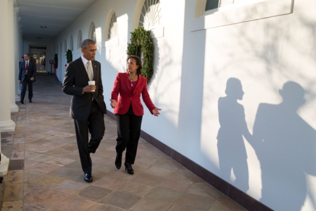 Barack Obama and advisor Susan Rice at the White House