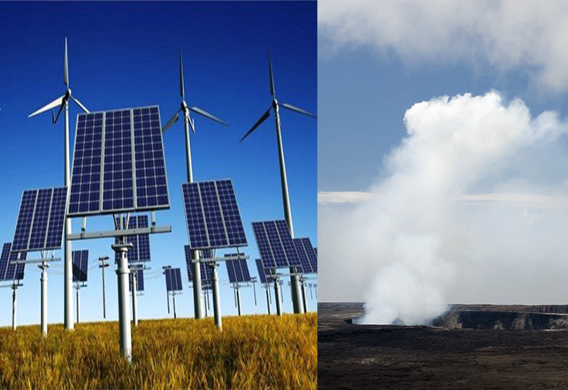 solar power panels and geothermal energy