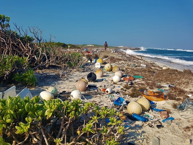 plastic waste on the Seychelles Aldabra atoll [photo: Seychelles Island Foundation]