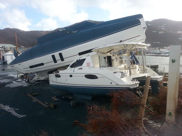 damaged boats in the BVI photo Roger Howells 