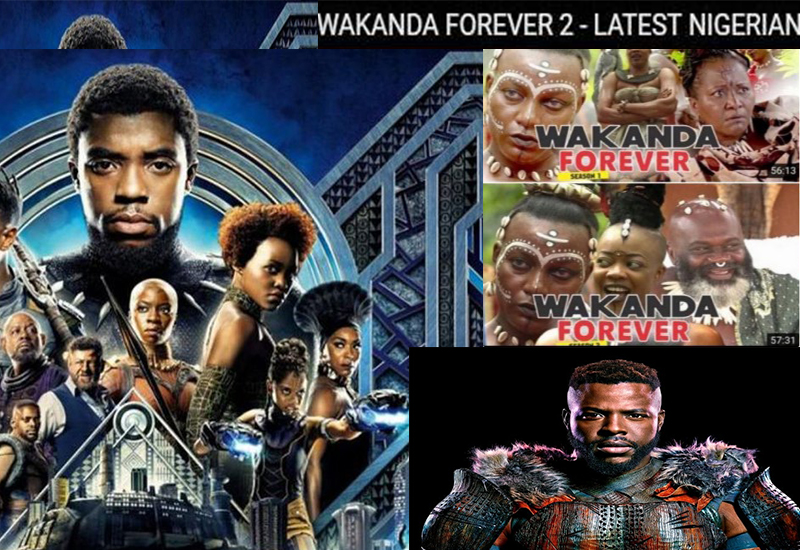promotion pictures of Black Panther and Wakanda Forever