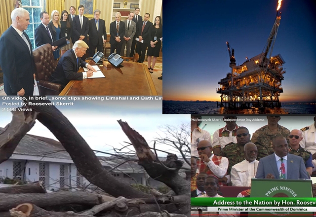 President Trump, oil rig, Prime Minister Skerrit, hurricane damage in Dominica