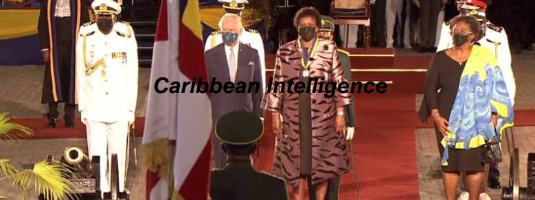 Prince Charles, President Mason and Prime Minister Mia Mottley in Barbados in 2021